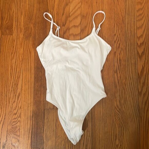 Andie Swim The Laguna One Piece LT Swimsuit White Rib size S Tall NWT long torso - Picture 2 of 6